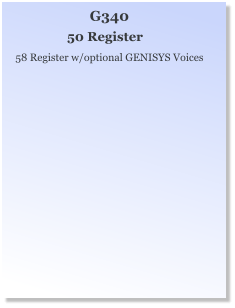 G340 50 Register 58 Register w/optional GENISYS Voices