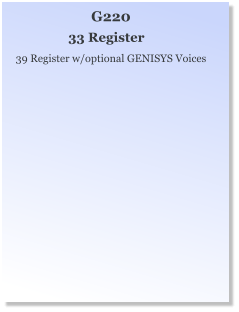 G220 33 Register 39 Register w/optional GENISYS Voices