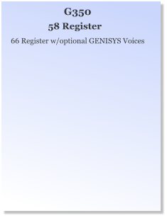 G350 58 Register 66 Register w/optional GENISYS Voices